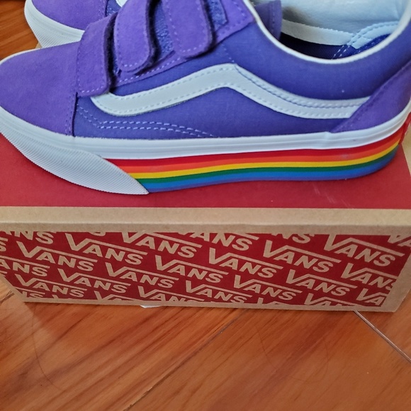 purple rainbow platform vans